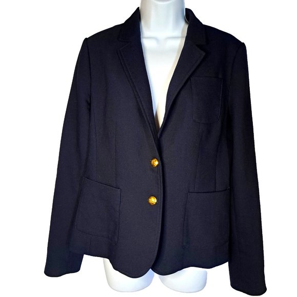 BANANA REPUBLIC BLAZER jacket Sz 10 Gold buttons OFFICE PREPPY NAUTICAL CORPCORE - Picture 1 of 9